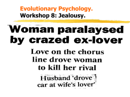EVOLUTIONARY PSYCHOLOGY, SESSION 6: MALE MATE …