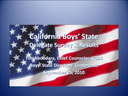 California Golden Boys’ State Delegate Survey & Results