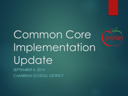 Common Core Implementation Update