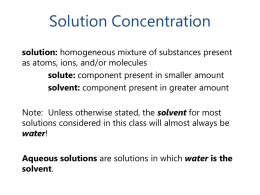 Chapter 4: Solution Chemistry and the Hydrosphere