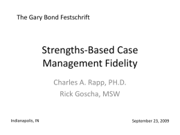 Strengths-Based Case Management Fidelity