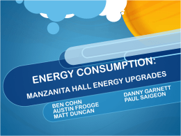 ENERGY CONSUMPTION: MANZANITA HALL ENERGY UPGRADES