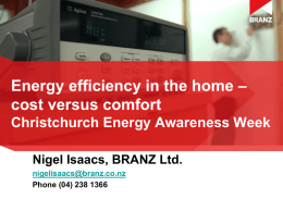 Is Your Home Warm Enough Talk for Wellington City Eco