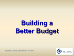 Building a Better Budget
