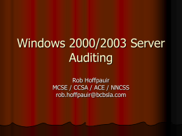 Windows 2000/2003 Server Auditing