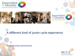 The New Framework for Junior Cycle