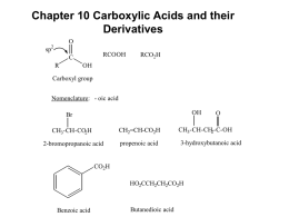 Chapter 10 Carboxylic Acids and their Derivatives