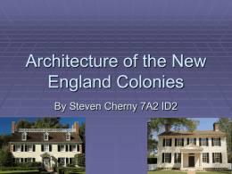 Architecture of the English Colonies