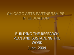 CHICAGO ARTS PARTNERSHIPS IN EDUCATION