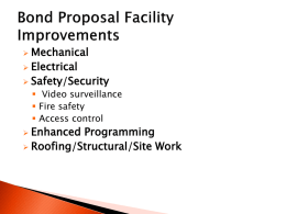 Facility improvements included in the Bond proposal