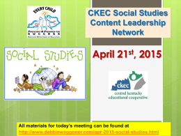 CKEC Social Studies Content Leadership Network