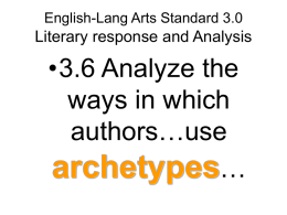 English-Lang Arts Standard 3.0 Literary response and Analysis