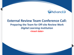School Lead Evaluator Team Conference Call