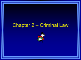 Chapter 2 – Criminal Law