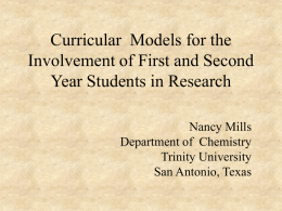Curricular Models for the Involvement of First and Second