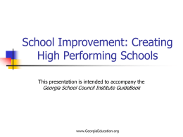 School Improvement - GeorgiaEducation.org