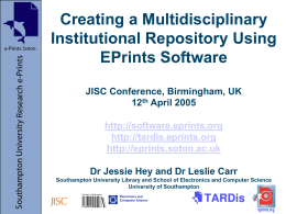 Creating a multidisciplinary institutional repository