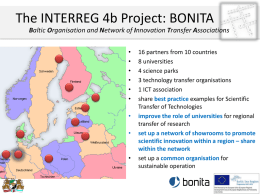 ICT & Innovation Transfer Concept. Follow up BONITA project