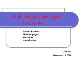 U.S. Trade Law Case Section 301