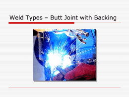 Butt Joint with Backing - Utah Valley University