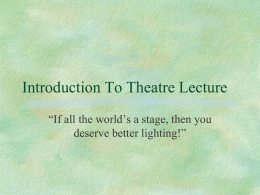 Theatre Spaces and Placenames
