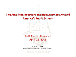 AASA Presents The American Recovery and Reinvestment Act