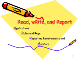 Read, wRite, and Report