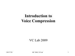 Voice Compression - National Tsing Hua University