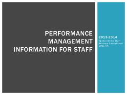 Performance Management Information for Staff