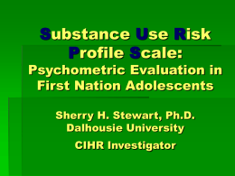 Substance Use Risk Profile Scale: Psychometric