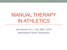 MANUAL THERAPY IN ATHLETICS