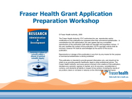 Grant Writing - Fraser Health