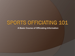 SPORTS OFFICIATAING 101 - Oregon Athletic Officials