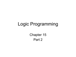 Logic Programming - The University of Alabama in Huntsville