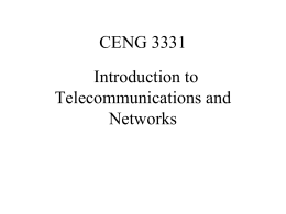 CENG 3331 Introduction to Telecommunications and Networks