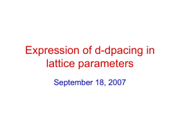 Expression of d-dpacing in lattice parameters