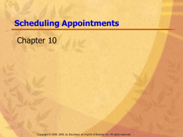 Chapter Ten Scheduling Appointments