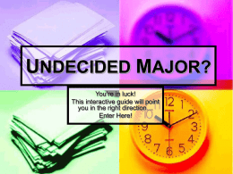 UNDECIDED MAJOR?