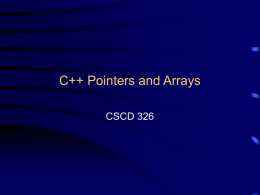 C++ Pointers and Arrays