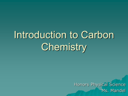 Introduction to Carbon Chemistry