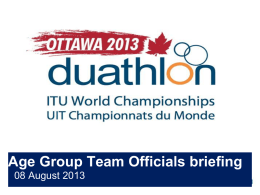 Athletes briefing - International Triathlon Union