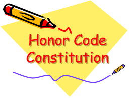 Honor Code Constitution