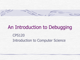 An Introduction to Debugging - Washtenaw Community College