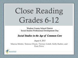 Close Reading Grades 6-12