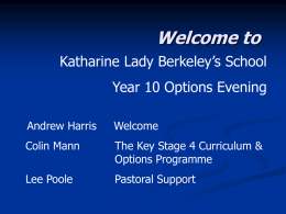 Welcome to Katharine Lady Berkeley’s School Year 10