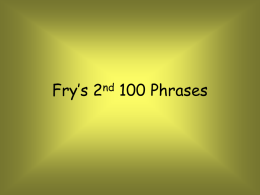 Fry’s 100 Phrases