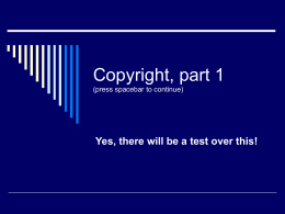 Copyright, part 1