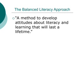 The Balanced Literacy Approach