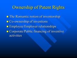 Ownership of Patent Rights