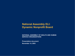 Nonprofit Board Performance - National Human Services Assembly